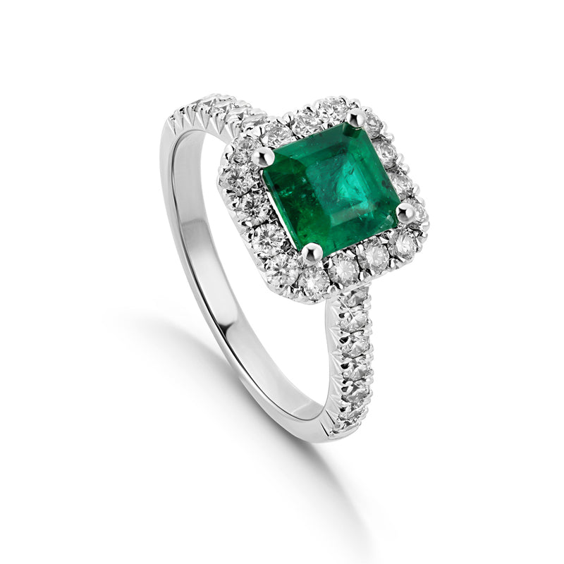 Emerald princess cut ring